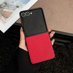 For Samsung Galaxy Z Flip5 Litchi Texture Folding Back Cover Phone Case(Red)