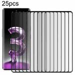 For Lava Agni 3 25pcs Full Glue 9H HD 3D Curved Edge Tempered Glass Film(Black)