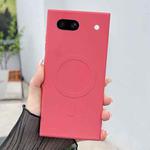 For Google Pixel 7a Solid Color Liquid Silicone MagSafe Magnetic Phone Case(Camellia Red)