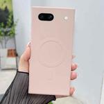 For Google Pixel 7a Solid Color Liquid Silicone MagSafe Magnetic Phone Case(Pink)