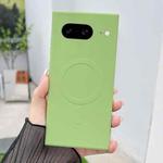 For Google Pixel 8a Solid Color Liquid Silicone MagSafe Magnetic Phone Case(Matcha Green)