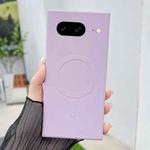 For Google Pixel 8a Solid Color Liquid Silicone MagSafe Magnetic Phone Case(Grass Purple)
