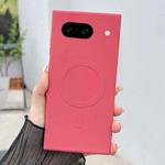 For Google Pixel 8a Solid Color Liquid Silicone MagSafe Magnetic Phone Case(Camellia Red)