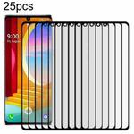 For LG Velvet 25pcs Full Glue 9H HD 3D Curved Edge Tempered Glass Film(Black)