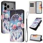 For iPhone 17 Pro Max Color Drawing Pattern Leather Phone Case(Flower Wind Chime)