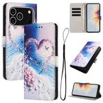 For iPhone 17 Pro Color Drawing Pattern Leather Phone Case(Love Butterfly)