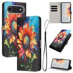 For iPhone 17 Air Color Drawing Pattern Leather Phone Case(Sunflower)