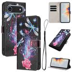 For iPhone 17 Air Color Drawing Pattern Leather Phone Case(Dragonfly)
