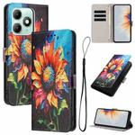 For itel A90 Color Drawing Pattern Leather Phone Case(Sunflower)