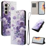 For itel A95 5G Color Drawing Pattern Leather Phone Case(Purple Rose)