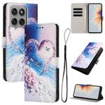 For Motorola Edge 60 Pro Color Drawing Pattern Leather Phone Case(Love Butterfly)