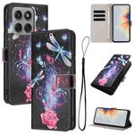 For Motorola Edge 60 Pro Color Drawing Pattern Leather Phone Case(Dragonfly)