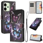 For OPPO Reno14 5G Global Color Drawing Pattern Leather Phone Case(Two Butterflies)