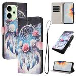 For OPPO Reno14 Pro 5G Global Color Drawing Pattern Leather Phone Case(Flower Wind Chime)