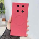 For Huawei Mate 40 Solid Color Liquid Silicone MagSafe Magnetic Phone Case(Camellia Red)