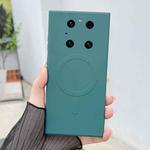 For Huawei Mate 40 Pro Solid Color Liquid Silicone MagSafe Magnetic Phone Case(Dark Green)