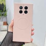 For Huawei Mate 50 Solid Color Liquid Silicone MagSafe Magnetic Phone Case(Pink)