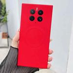 For Huawei Mate 50 Pro Solid Color Liquid Silicone MagSafe Magnetic Phone Case(Red)