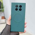 For Huawei Mate 50 Pro Solid Color Liquid Silicone MagSafe Magnetic Phone Case(Dark Green)