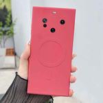 For Huawei Mate 60 Solid Color Liquid Silicone MagSafe Magnetic Phone Case(Camellia Red)