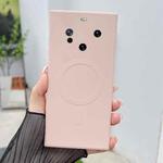 For Huawei Mate 60 Solid Color Liquid Silicone MagSafe Magnetic Phone Case(Pink)
