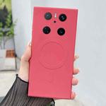 For Huawei Mate 70 Solid Color Liquid Silicone MagSafe Magnetic Phone Case(Camellia Red)