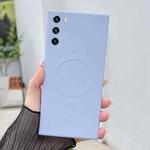 For Huawei P40 Solid Color Liquid Silicone MagSafe Magnetic Phone Case(Yuanfeng Blue)