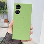 For Huawei P50 Pro Solid Color Liquid Silicone MagSafe Magnetic Phone Case(Matcha Green)