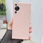 For Huawei P60 Pro Solid Color Liquid Silicone MagSafe Magnetic Phone Case(Pink)