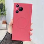 For Huawei Pura 70 Solid Color Liquid Silicone MagSafe Magnetic Phone Case(Camellia Red)