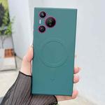 For Huawei Pura 70 Solid Color Liquid Silicone MagSafe Magnetic Phone Case(Dark Green)
