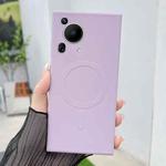For Huawei Pura 70 Ultra Solid Color Liquid Silicone MagSafe Magnetic Phone Case(Grass Purple)