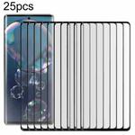 For Sharp Aquos R6 25pcs Full Glue 9H HD 3D Curved Edge Tempered Glass Film(Black)