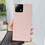 For Xiaomi 13 Solid Color Liquid Silicone MagSafe Magnetic Phone Case(Pink)