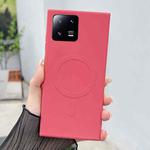 For Xiaomi 13 Pro Solid Color Liquid Silicone MagSafe Magnetic Phone Case(Camellia Red)