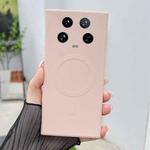 For Xiaomi 14 Ultra Solid Color Liquid Silicone MagSafe Magnetic Phone Case(Pink)