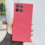 For Xiaomi 15 Solid Color Liquid Silicone MagSafe Magnetic Phone Case(Camellia Red)
