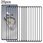 For OnePlus 12 25pcs Full Glue 9H HD 3D Curved Edge Tempered Glass Film(Black)