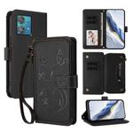 For Motorola Edge 40 Neo 5G Butterfly Love Flower Multi-card Zipper Wallet Leather Phone Case(Black)