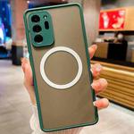 For Samsung Galaxy Note20 Ultra 4G / 5G Hawkeye Skin Feel MagSafe Phone Case(Dark Green)
