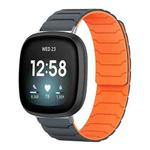 For Fitbit Versa 4 / 3 / Sense 2 / Sense xDfind Magnetic Silicone Watch Band(Grey Orange)