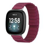 For Fitbit Versa 4 / 3 / Sense 2 / Sense xDfind Magnetic Silicone Watch Band(Wine Red)