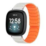 For Fitbit Versa 4 / 3 / Sense 2 / Sense xDfind Magnetic Silicone Watch Band(Starlight Orange)