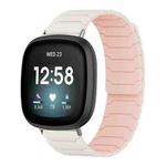 For Fitbit Versa 4 / 3 / Sense 2 / Sense xDfind Magnetic Silicone Watch Band(Starlight Pink Sand)