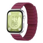 For Huawei Watch Fit4 / Fit4 Pro / Fit3 xDfind Magnetic Silicone Watch Band(Wine Red)