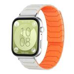 For Huawei Watch Fit4 / Fit4 Pro / Fit3 xDfind Magnetic Silicone Watch Band(Starlight Orange)
