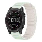 For Garmin Fenix 8/7X/6X/5X 26mm xDfind Magnetic Silicone Watch Band(Mint Green Starlight)