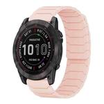 For Garmin Fenix 8/7X/6X/5X 26mm xDfind Magnetic Silicone Watch Band(Pink Sand)