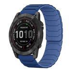 For Garmin Fenix 8/7X/6X/5X 26mm xDfind Magnetic Silicone Watch Band(Navy Blue)