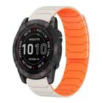 For Garmin Fenix 8/7X/6X/5X 26mm xDfind Magnetic Silicone Watch Band(Starlight Orange)